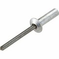 Titan Fasteners Pop Blind Rivet - 3/16 x 6-8 - Button Head - Closed End - Up to 1/2in Grip - Aluminum/Steel - 250 Pk JWPGSMD68AC